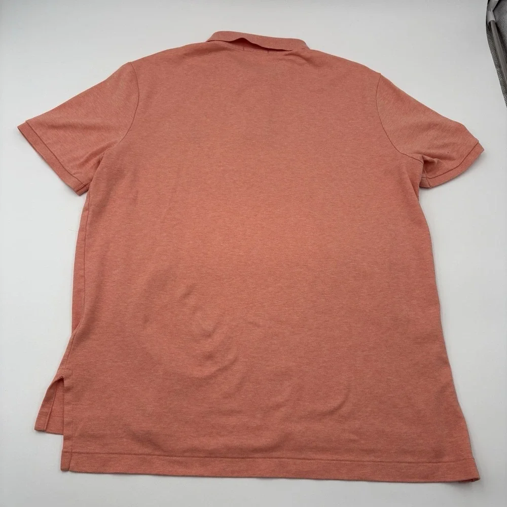 Polo Ralph Lauren Men's Large Orange Heathered Short Sleeve Polo Shirt Cotton